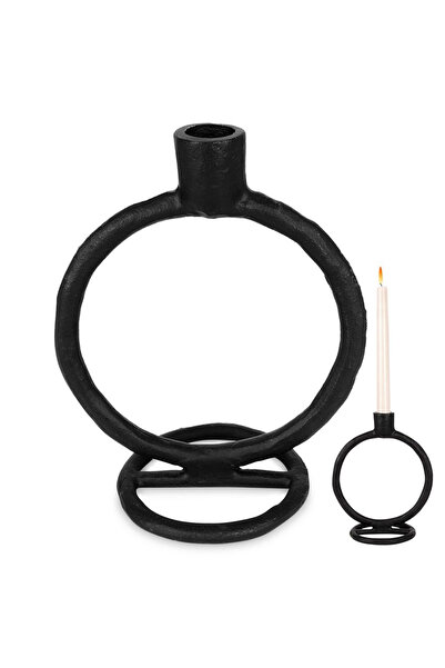 shumee Sfeșnic din aluminiu negru 19 cm