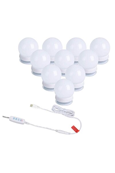Generic مجموعة إضاءة مرآة الزينة LED على طراز هوليوود - 10 مصابيح إضاءة قابلة للتعتيم لطاولة الزينة والمكياج،