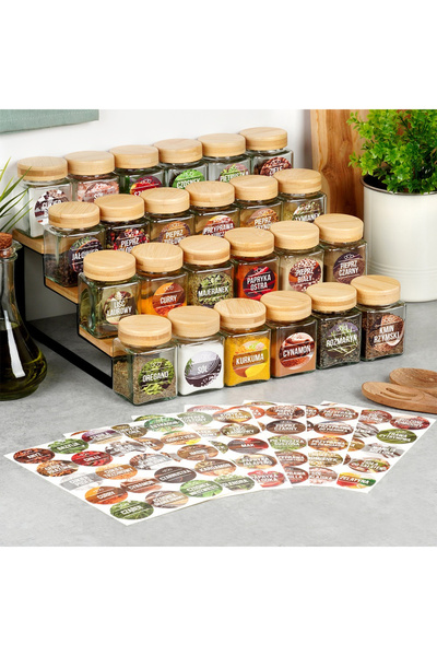shumee Glass spice container 100 ml 24 pcs + 90 stickers