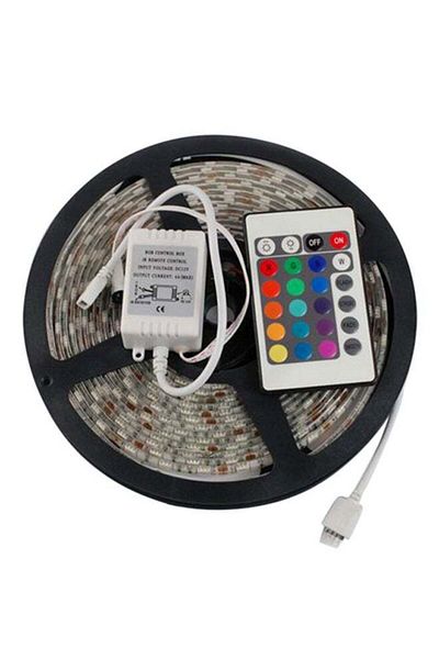 Generic Non-Waterproof Flexible LED Strip Light With Remote Control Multicolour 5meter