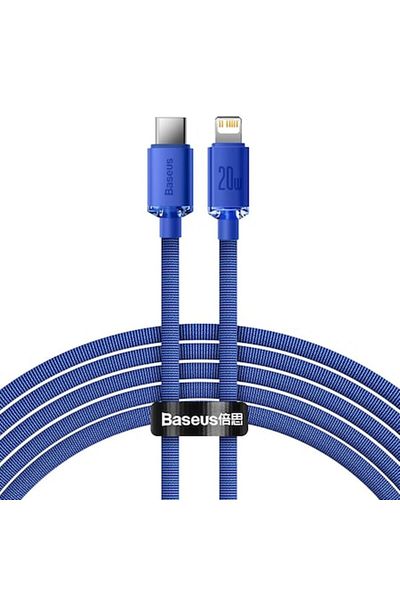 Baseus Cablu de alimentare de date de la tip C la Lightning, 20W, GEAR Protect, 1,2 m, P44, Alumix, albastru