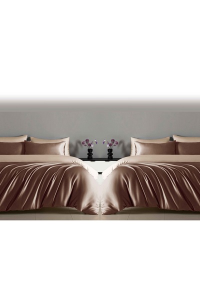 CHIRASO CHIRASO Bedding Set, Shiny SATIN, ELASTIC Sheet 180x200cm, Duvet Cover 200x230cm, 2 Pillowcases