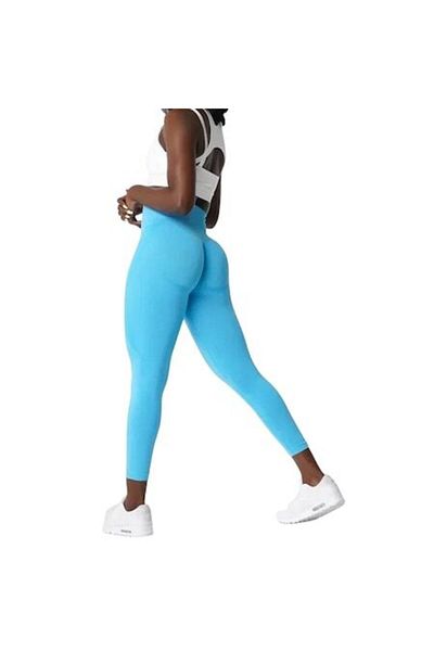 Mixbo Long Shaping Gym Leggings with High Waist and Push-Up Effect, Turquoise, S