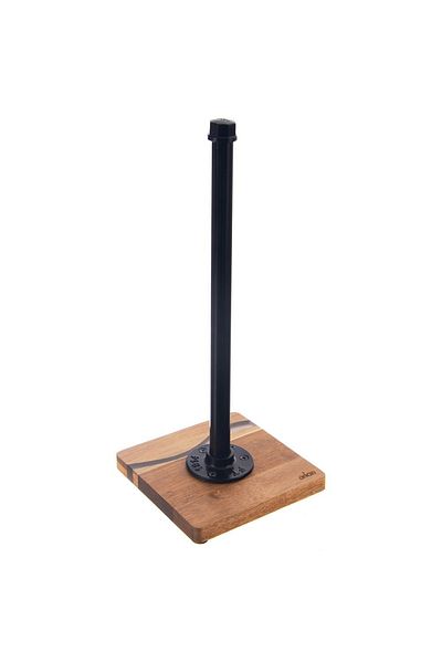 shumee Toilet paper holder, metal, wood, black, River, 35 cm