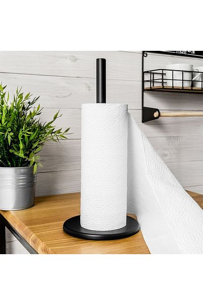 shumee 33cm Black Metal Toilet Paper Holder