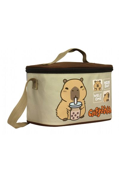 capybara Boy's Thermal Insulated Lunch Box - Brown - Beige - 5201