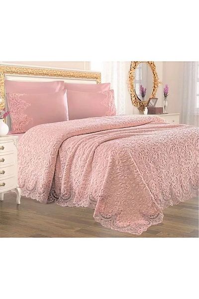 madam gold 6 Piece Blanket Set French Guipure in Zipper Bag