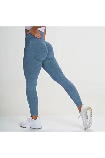 Mixbo Long Shaping Gym Leggings Mixbo, High Waist, Push Up, Navy Blue, Size M