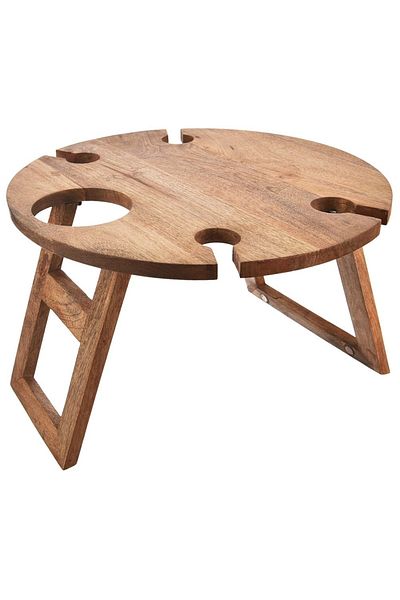 shumee Mango Folding Wooden Wine Picnic Table 39.5x24.5cm