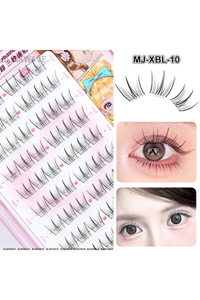 Choice1 رموش MJ-XBL-10 كبيرة الحجم على الطراز الكوري للفتيات، خالية من الغراء، رموش طبيعية ناعمة سهلة التركيب وقابلة لإعادة الاستخدام