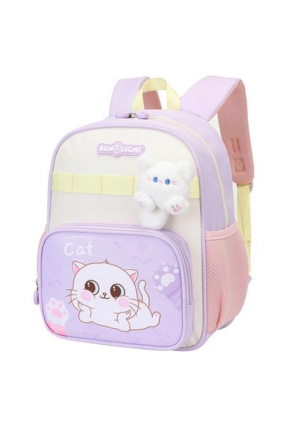 SUN EIGHT Premium 12-inch Light Weight School Backpack Cute Kitten Cartoon Bag for Girls, SE22248
