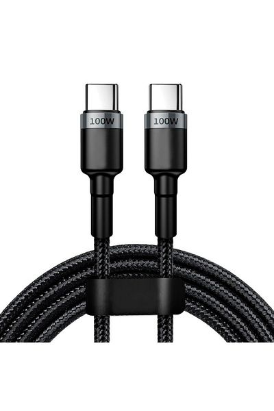 Gear Cablu de alimentare de date Type-C, Turbo, 100W, 2m, M33, Alumix, Gri/Închis închis