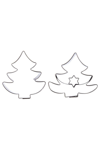 shumee Formă de biscuiți din oțel pentru brad de Crăciun 4,5 cm, 2 buc.