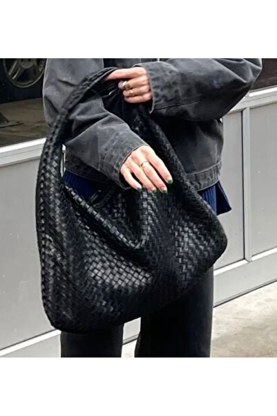 DMG Collection örgü desenli kadın omuz ve kol çantası