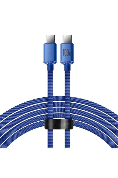 Gear Cablu de alimentare de date de la tip C la tip C, 100 W, compatibil, 2 m, P31, Alumix, albastru