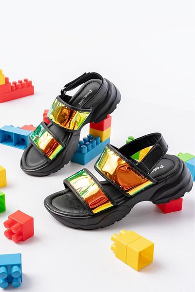 Skygo Mendo Black Skin Hologram Sandals