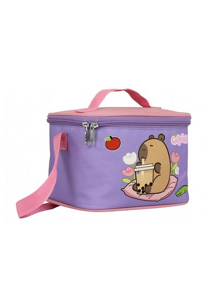 capybara Girl's Thermal Insulated Lunch Box - Purple - Pink - 5234