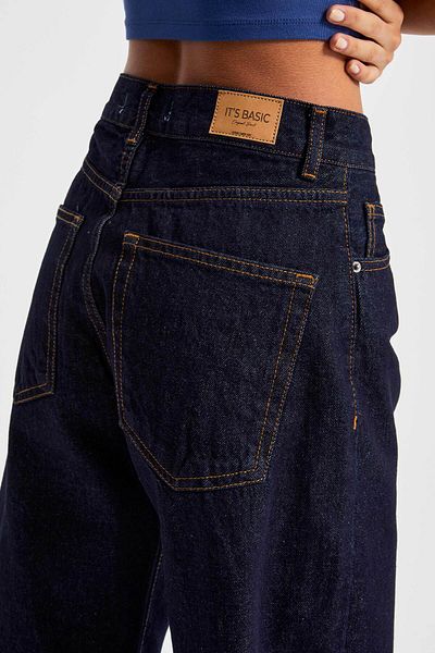 its basic Women's Indigo Color 7W5-50 Loose Fit Medium Waist Inner Length 80cm 100% Cotton Denim Jean