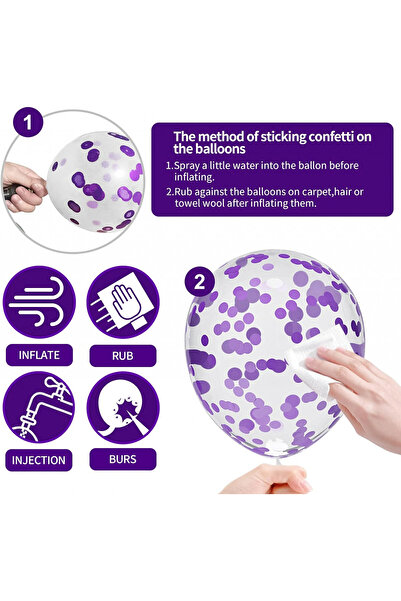 Ynzzw Set of 60 party balloons, latex, purple/white, 30 cm