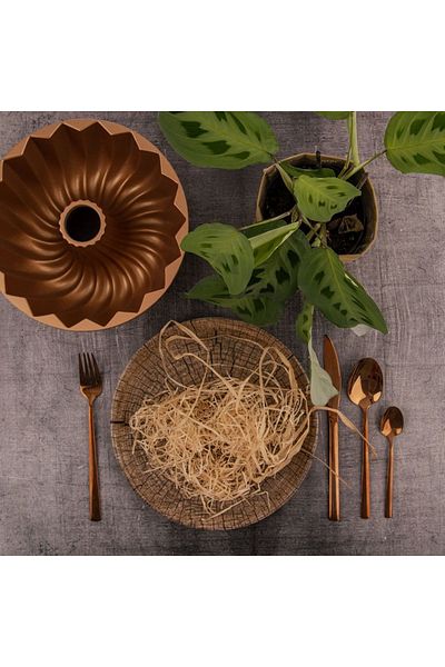 shumee Steel and copper cutlery set for 6 people, 24 pieces.