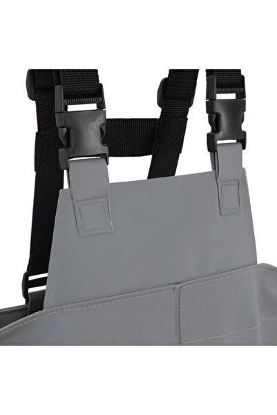 zola Rubber overalls, size 45, adjustable, inside pocket, carrying case, PVC, gray/black