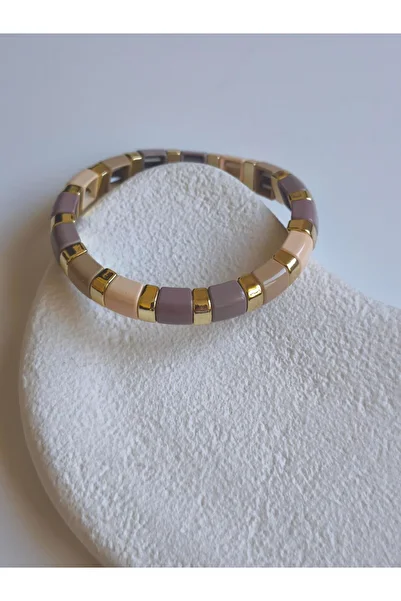 VOBEEYKU Porcelain Plated Gold Plate Model Elastic Bracelet