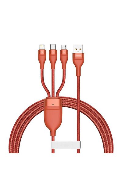 Gear Cablu de date de la USB la Lightning, Micro-USB, Tip-C, Protecție, 66W, 1.2m, M45, Alumix, Portocaliu