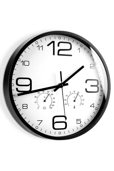 shumee White wall clock with thermometer and hygrometer, 30 cm