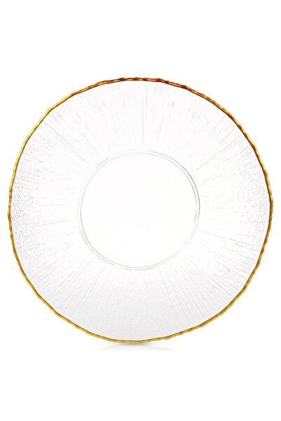 shumee Farfurie plată din sticlă, aurie, 28 cm