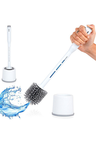 shumee Perie de toaletă din silicon cu suport și dozator de lichid, albă, 40 cm