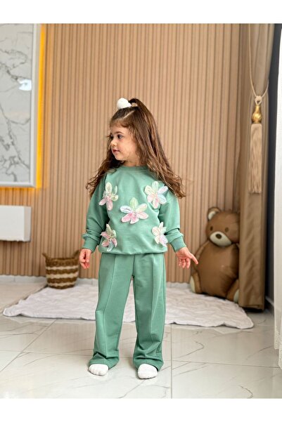 mandalinsbaby Girl's Flowery Tracksuit Set