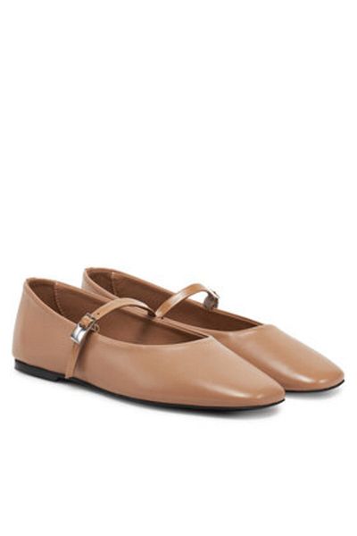 Calvin Klein Women's Ballet Flats HW0HW02483 Brown