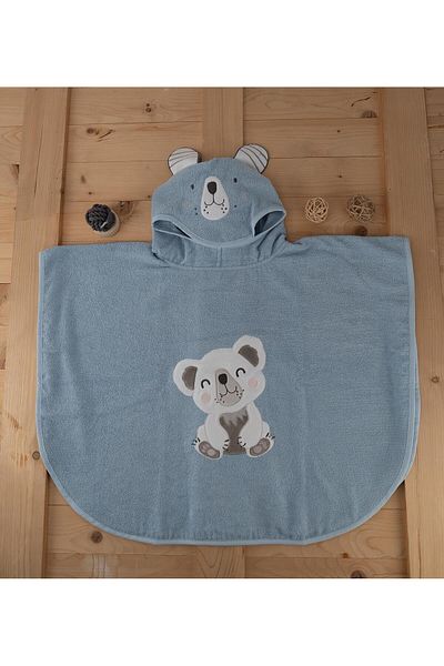Baveno Cute Koala Patterned Hooded Baby & Kids Poncho Towel