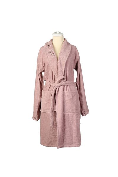 Le Atölye Marie Claire Paris Fiorella Micro Women's Single Bathrobe Dusty Rose L-Xl