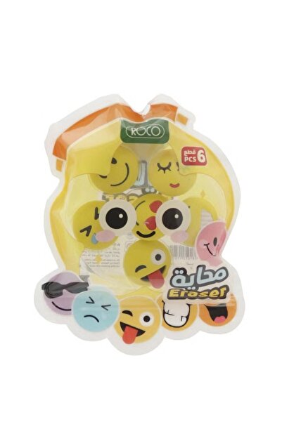 Roco Rubber Eraser Emoji Blister Pack Assorted Colors