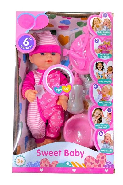 Generic لعبة دمية بابا بيبي لتعليم الأطفال الشرب والأكل والحفاظ على رضاعتهم باستخدام زجاجة