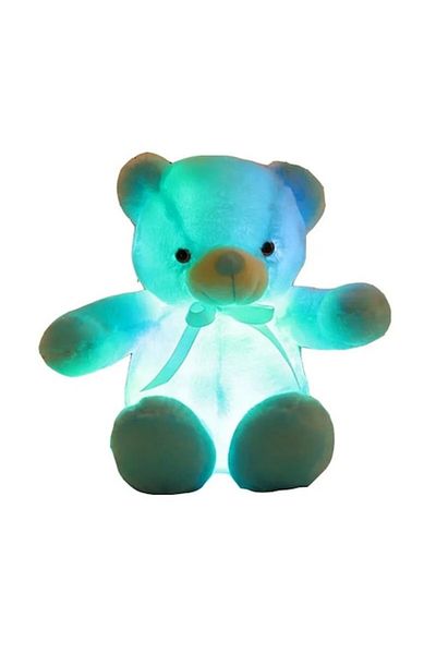 Mixbo Luminescent LED Plush Bear Mixbo, Night Light, Soft, 30 cm, Blue