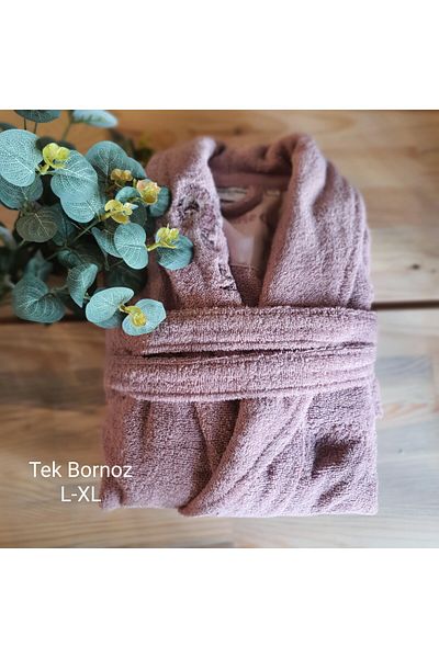 Le Atölye Marie Claire Paris Fiorella Micro Women's Single Bathrobe Dusty Rose L-Xl