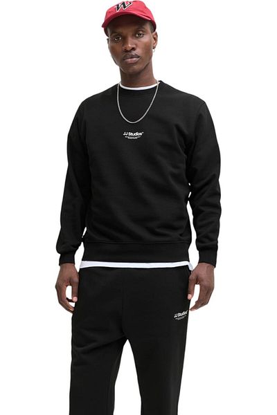Jack & Jones Μπλούζα JACK & JONES Soho Crew - 12278791-Μαύρο