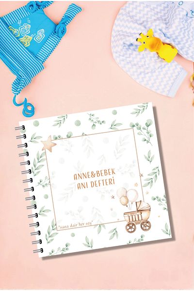 BULUT DİJİTAL Modern Baby Memory Book - First 1 Year Pregnancy and Mother Baby Diary - Agenda