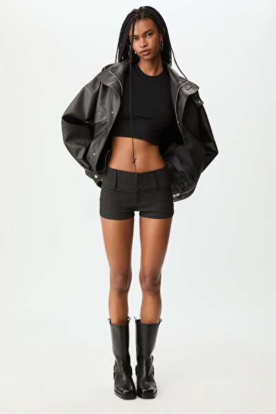 Stradivarius Çizgili Şık Mini Şort