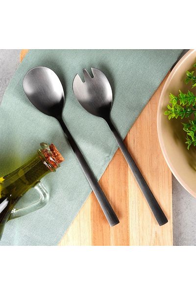 shumee Black steel salad spoons 23.5 cm 2 pcs.