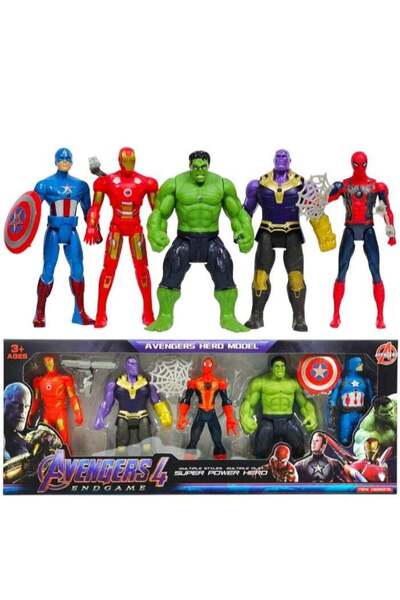 Generic Avenger Series Superhero Mini Action Figure Set 5Pcs Playset For Kids - 54x21 Cm
