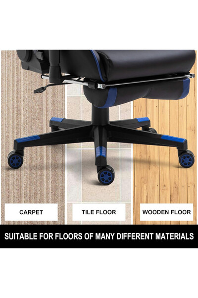 TIANSHU Set de 5 roți pentru scaun de birou, poliuretan/metal, negru/roșu/argintiu, 60 x 54 x 83 mm