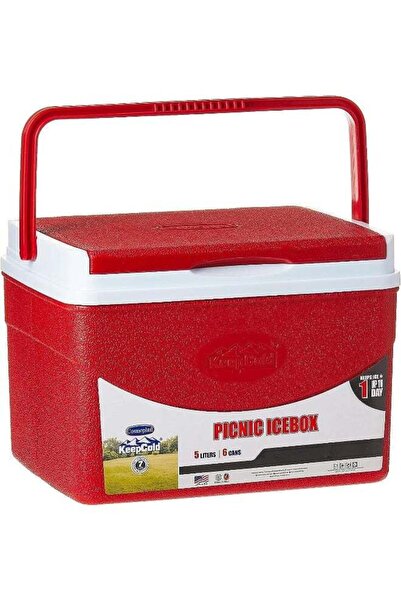 Cosmoplast صندوق تبريد بلاستيكي لحفظ الطعام البارد للنزهات، صندوق غداء أحمر س...