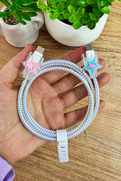 WANNA PROTECT Tüm Iphone Kablolarıyla Uyumlu Şarj Kablosu Koruma Kablo Ucu Ko...