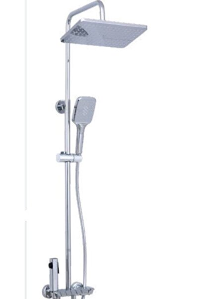 Duxxa pıano tuşlu krom ankastre paslanmaz ınox tepe başlıklı fiskiyeli el duşlu duş seti