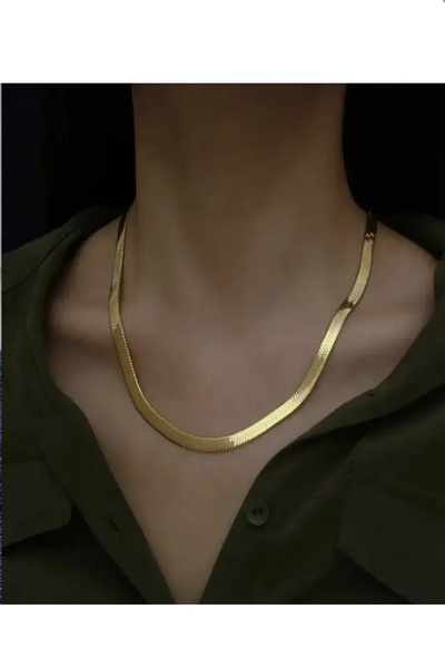 CAŞ DEKORASYON Gold Color Italian Chain Necklace