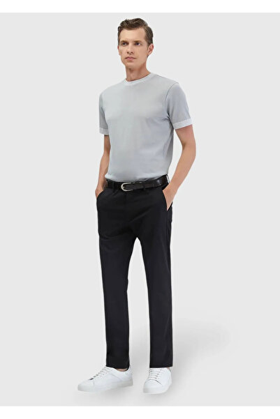 Ramsey Black Plain Woven Regular Fit Casual Trousers