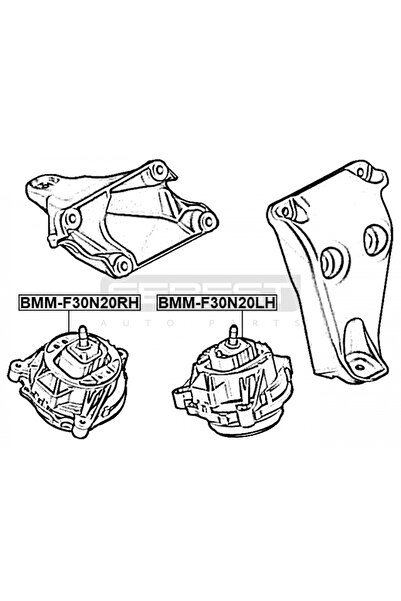 FEBEST Right engine mount (hydro bearing) BMM-F30N20RH BMW 4